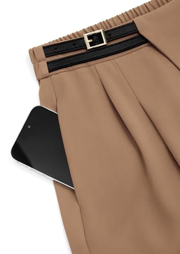 Women's Wide Leg Pants High Waisted Business Casual Work Office Dressy Suit Palazzo Pant Trousers with Belt3