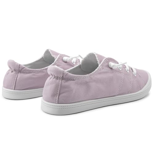 Image of Womens Slip On Shoes, Canvas Low Top Sneakers, Casual Classic Flat Shoes | Comfort Fashion Sneaker with Non Slip Rubber Outsole, Lightweight Tennis Shoes for Walking, Shopping, Picnic, Travel