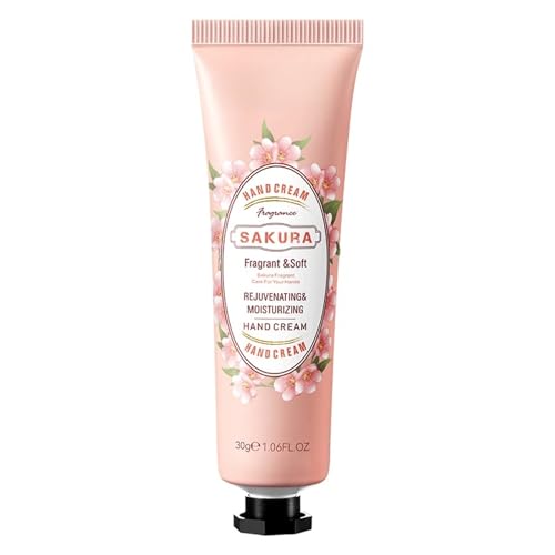Crema de Manos Reparadora – Working Hands Cream, Vegana de Absorción Rápida Sin Crueldad, Nutre Piel Agrietada Muy Seca, Ideal para Cuidado Diario y Antiedad (7# Flor de cerezo)