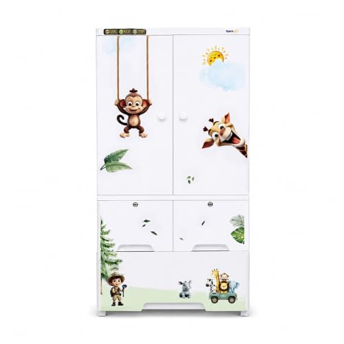 Image of SpaceGEN 2 Layer Drawer Cabinet, Jungle Design, White
