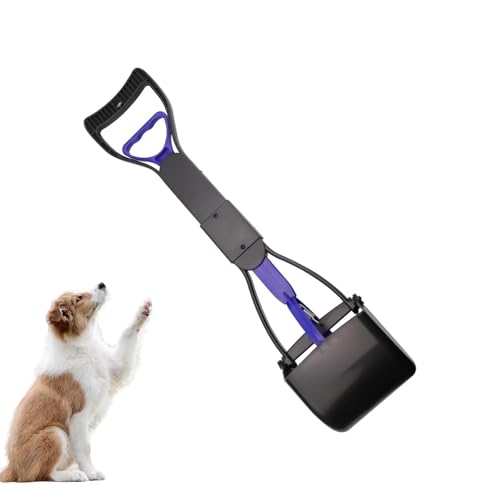 HJIAMA 45 cm Recoge Cacas de Perros, Negro, Plástico, Elegante, Plegable, Perros Accesorios, Ergonómico, Práctico, Recogedor de Caca para Perros, para Eliminación Excrementos Perros y Gatos