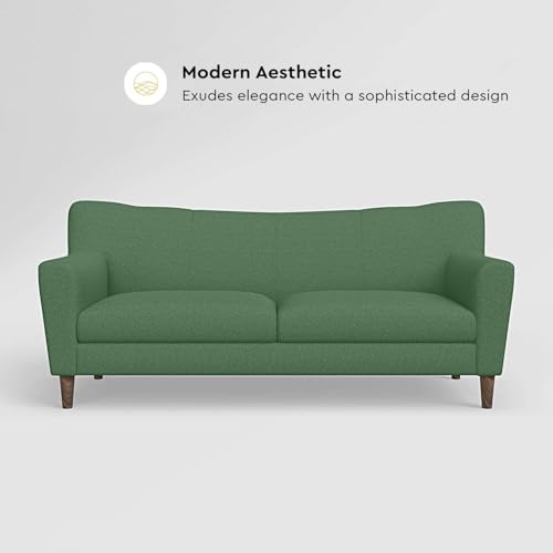 Image of Interio by Godrej Sofa Bevelark 3 Seater Fabric Sofa for Living Room, 3 Year Warranty, Pinewood, Green