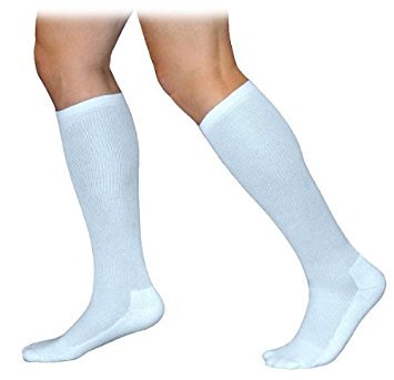 Image of SIGVARIS Men's Motion Cushioned Cotton 360 Closed Toe Calf-High Socks 20-30mmHg - Black - Small Long