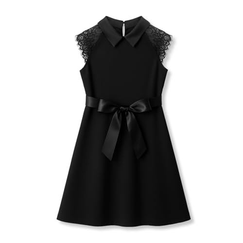 Girls Lace Midi Dress – Elegant A-Line Party Dress with Floral Lace Accents