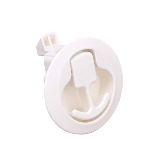 Image of Seachoice Flush Mount Slam Latch, Rust-Free White Plastic, 2 in. Diameter