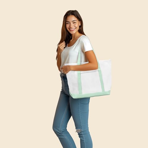 Image of DALIX 23 inch Premium 24 oz. Cotton Canvas Shopping Tote Bag