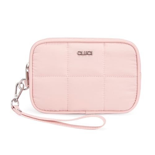 CLUCI Quilted Laptop Backpack Bundles with Wristlet Wallet for Women