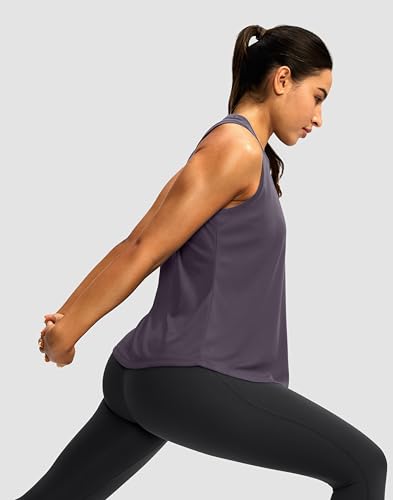 Image of Women's Workout Tops Racerback Athletic Tank Tops Sleeveless Loose Fit Yoga Running Gym Shirts for Women