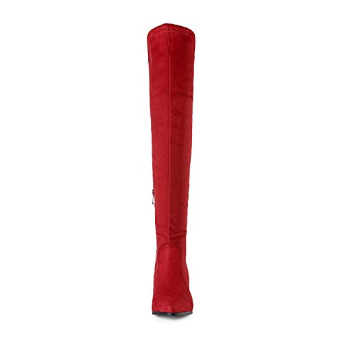 DREAM PAIRS Women’s Thigh High Boots Over the knee Stretch Block Heel Fashion Long Boots3