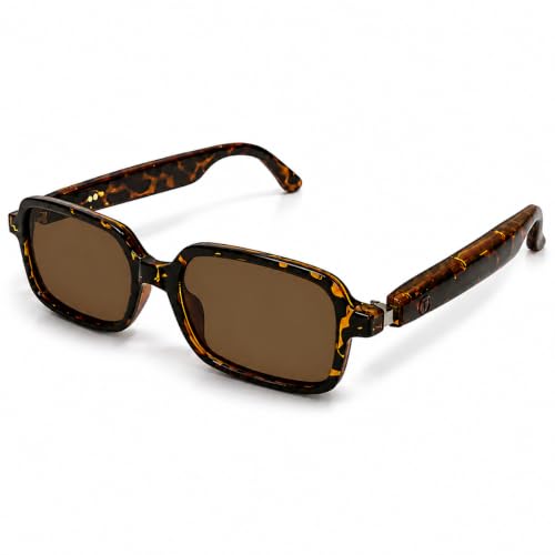 Image of GenXenon Tea Square Sleek Smart Translation Polarized Sunglasses Women