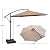 Aoodor 10ft Patio Offset Umbrella, Cantilever Hanging Market Umbrella with Base, Easy Tilt Adjustment and Polyester Shade for Lawn, Beach,Yard and Poolside, Brown