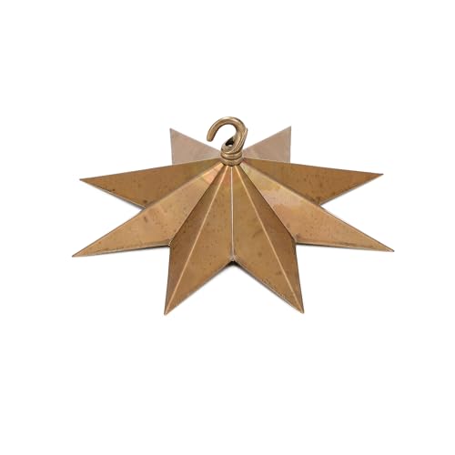 Stylor Whimsical Star Ceiling Hook for Hanging Planters - Celestial Witchy Brass Light Canopy Kit Boho Vintage Gothic Room Decor Antique Chandelier Mounting Kit (Large)