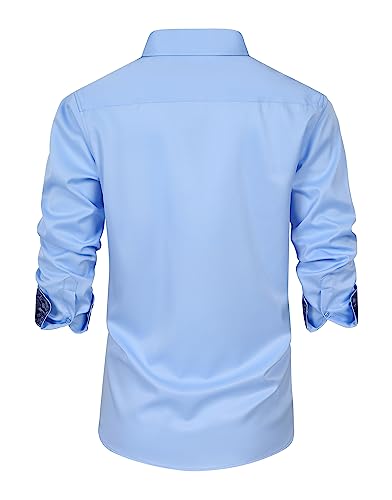 Mens Dress Shirts Long Sleeve Dress Shirts for Men Inner Contrast Button Down Casual Shirts for Men Big and Tall2