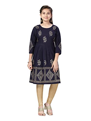 Image of muhuratam Girl's Cotton Regular Tunic Shirt