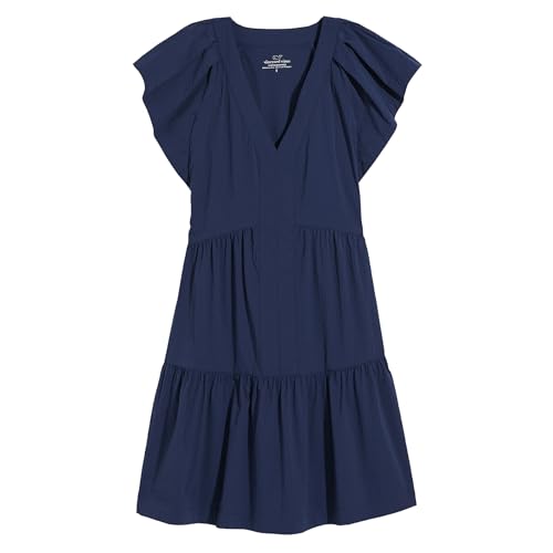 knee length dresses for ladies Seaport Stripe Laura Linen Dress