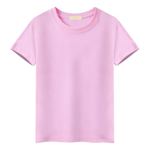 Men Classic Relaxed Fit Cotton T Shirt Solid Short Sleeve Loose Casual Shirts Summer Comfortable Normal Tee Tops (Pink,4X-Large)