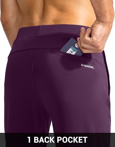 Image of G Gradual Men's Golf Joggers Pants with Zipper Pockets Stretch Sweatpants Slim Fit Track Pants Joggers for Men Work Running