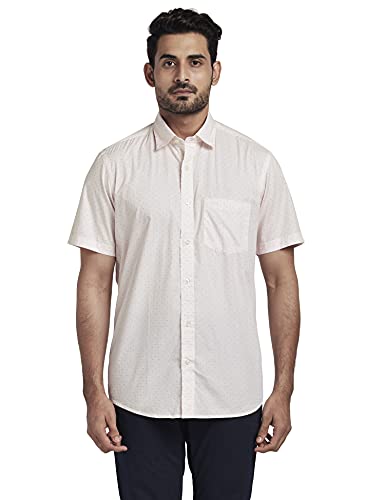 Image of Colorplus Men's Pure Cotton Print Pattern Tailored Fit Spread Collar Half Sleeve Casual Shirt