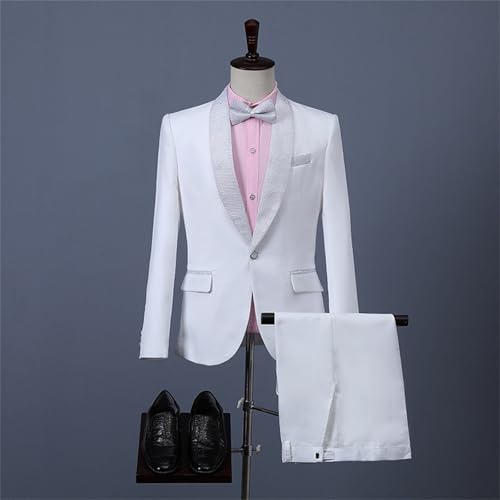 Costume smoking homme coupe slim bicolore pour silhouette élancée - 3