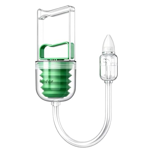 Manual Nose Sucker for Baby Strong Suction Nasal Aspirator with Soft Silicone Tips Easy to Breathe & Reusable Quiet and Safe Newborn Nose Cleaner by Baby Futur
