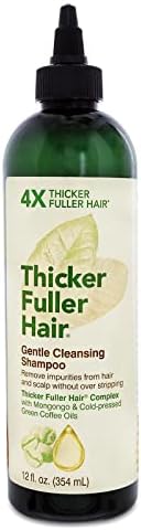Thicker Fuller Hair Gentle Cleansing Shampoo Advanced Thickening Solution - 12oz - Removes Impurities From Hair and Scalp - Mongongo and Green Coffee Oils Fortify Hair and Reduce Breakage