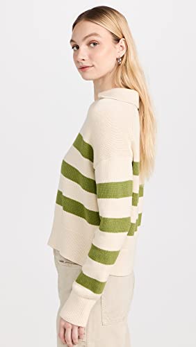 Image of Velvet Women's Lucie Cotton Cashmere Striped Polo Sweater