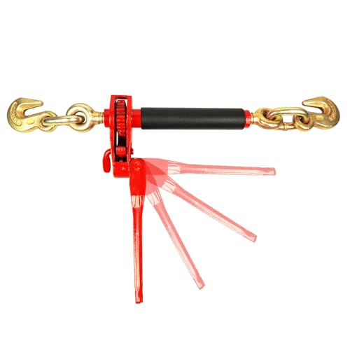 Image of ENJ 4 Pack Folding Handle Load Binder with 2 Grab Hooks, for 5 /16-3 /8 Grade 70 Transport Chain, Load Binder with 7,100 Pound Working Load Limit