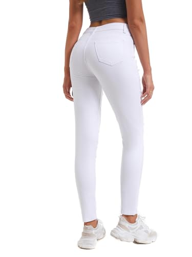 Women's Ripped Skinny High Waisted Jeans Stretch Slim Fit Distressed Denim Pants3