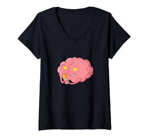 Tableta Cerebro y Placebo Camiseta Cuello V