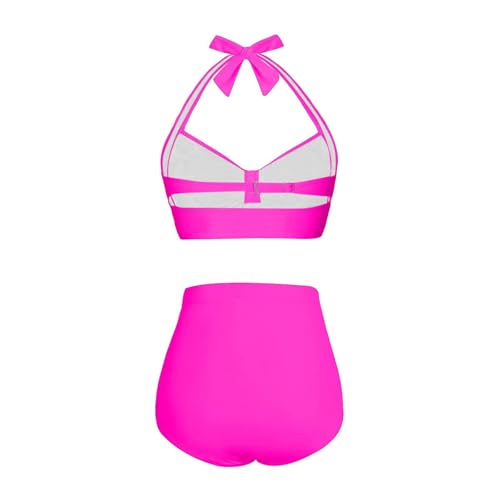 Bikini push-up taille haute pour sublimer vos formes complexes en rose vif - 5