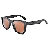 Fácil de limpiar JFY-SUNGLASSES-0816 Gafas de Sol Gafas de bambú Hechas a Mano, Hombres y Mujeres, con Gafas de Sol recubiertas polarizadas y Retro cuadradas JFYCUICAN (Color : Tea, Size : Gratis)