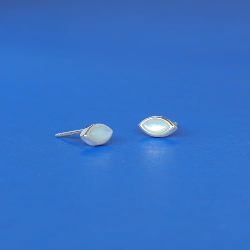 Boma Jewelry Sterling Silver White Mother of Pearl Marquise Stud Earrings3