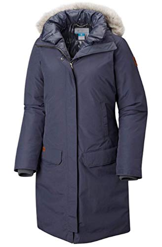 Columbia Women's Alpine Escape 550 Down Long Hooded Omni Heat Winter Jacket India Ink (XL)