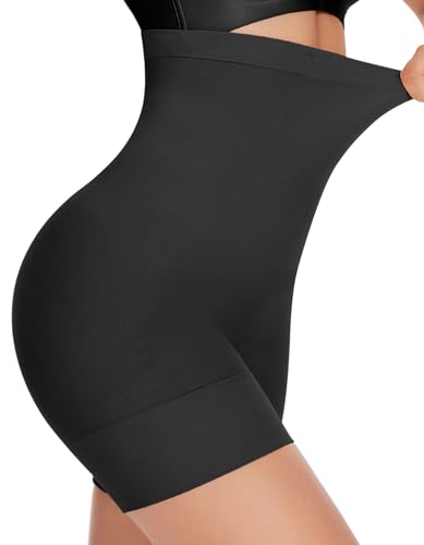 YADIFEN Shapewear Damen Bauchweg Hohe Taille,Bauchweg Unterhose Bauchkontrolle Miederhose Bauchweg Shaping Unterwäsche mit Bein Oberschenkel Hip stark formend(Schwarz, M)