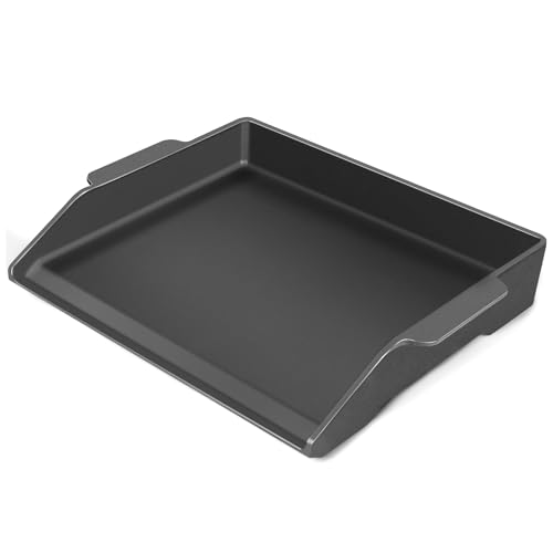 Cast Iron Griddle, Universal Stove Top Flat Griddle Charcoal Gas Grill Pan Insert for Weber Charbroil Nexgrill Replacement Parts Cooking Plate Outdoor Camp Tailgating Teppanyaki Accessory 17" x 13"