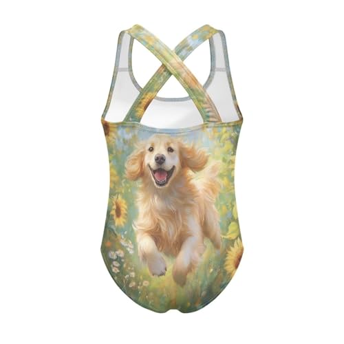 Image of One Piece Swimsuit Girls Cross-Back Bathing Suit 5-14Y Kids Swimwear Cute Swimsuits Sleeveless Bathing Suits