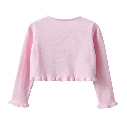 Girls Bow Cardigan Sweater Knit Long Sleeve One Button Closure Bolero Shrug for Toddler Kids2