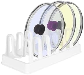 Orret Home Plastik 6 Bölmeli Tencere Kapağı ve Tabak Düzenleyici Organizer, Dolap İçi ve Tezgah Üstü Kapak Organizeri, Mutfakta Düzen Sağlayan Çok Yönlü Depolama Çözümü - Görsel 3