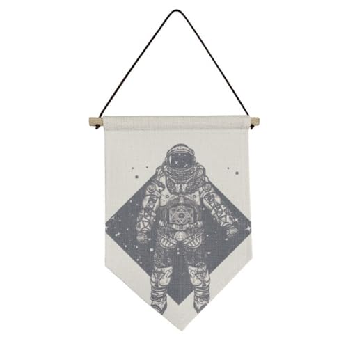 Drapeau toile à suspendre astronaute stars pour décoration murale chambre