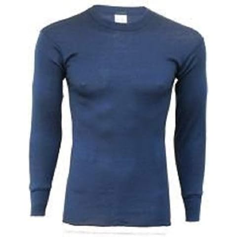 INDERA Men's Polypropylene Performance Rib Knit Thermal Underwear Top, Navy, Medium Cover
