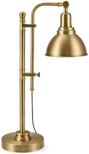 VONLUCE Rustic Desk Lamp Gold Adjustable, Industrial Style Metal ...