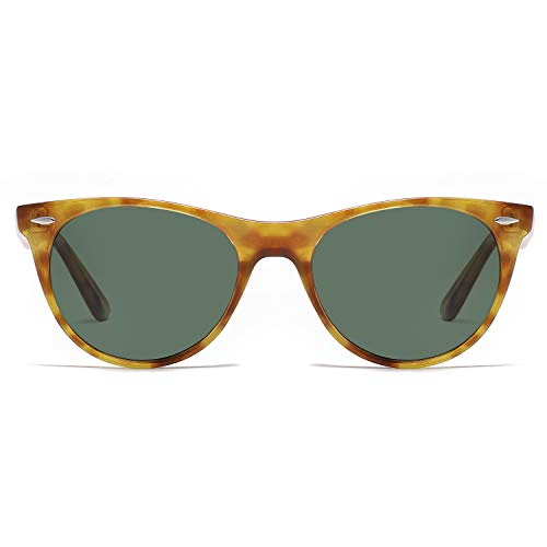 SOJOS Classic Retro Polarized Sunglasses Small Vintage UV400 Glasses CELEB SJ2076 with Orange