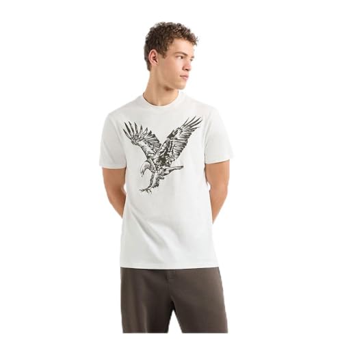 T-shirt Armani Exchange en coton de qualité supérieure avec broderie fine d'aigle
