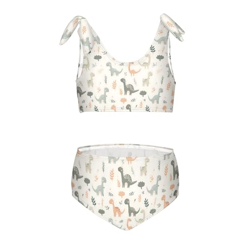 Dinosaurs Girls 2-Piece Tankini Swimsuit, Girls Bikini Swimsuits Summer Beach Bathing Suit Set, 3T