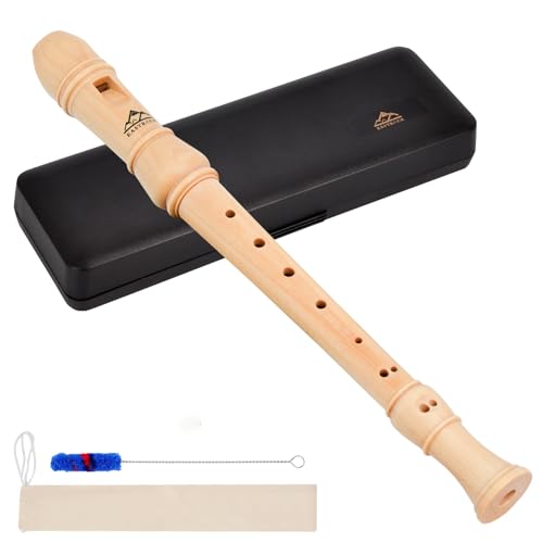 Eastrock Soprano Recorder German fingering C Key Beginners Recorder Instrument for Adults, 3 Piece Recorder With Hard Case（Maple Wood）