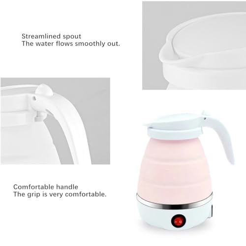 Tetera Eléctrica Plegable de Silicona 600 ml Rosa miniatura 4