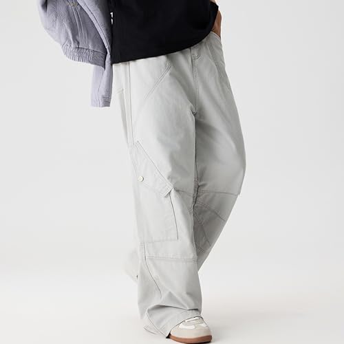 XYXIONGMAO Men's Black Streetwear Loose Joggers Sweatpants Pleated Overalls Multi-Pocket Hip Hop Casual Techwear Cargo Pants4