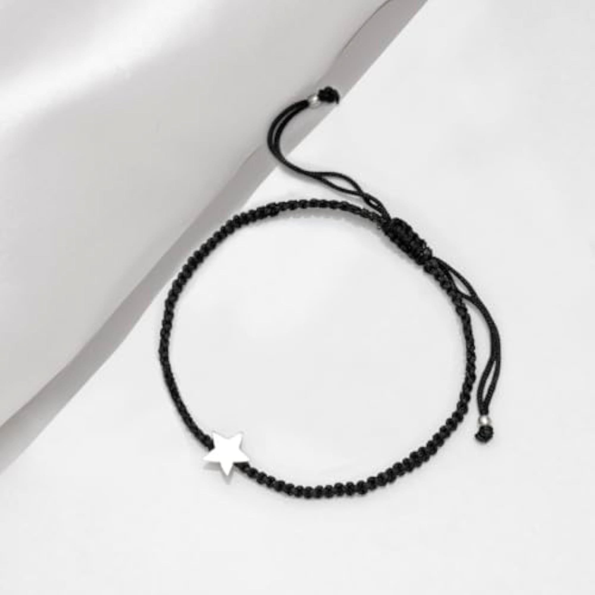 925 Silver Star Rhodium Plated Anklet