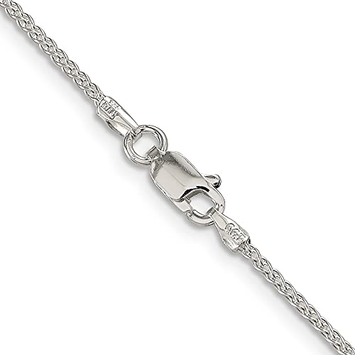 IceCarats 925 Sterling Silver 1.5mm Round Spiga Wheat Link Chain Necklace2