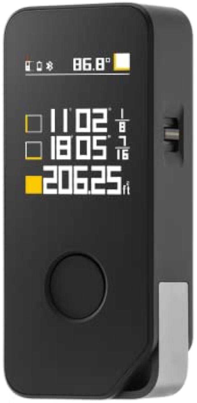 Laser Measure Pro with Bluetooth, Real-time Measuring, USB-C Rechargeable, 5 Modes, LCD Color Screen, 850mAh, 164ft, M/Ft/in Unit, High Precision Laser Measurement Tool with Virtual Ruler